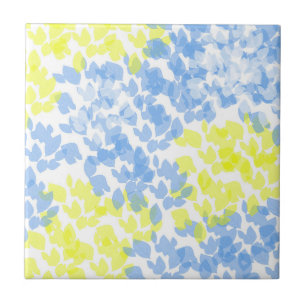 Azulejo De Cerâmica Minimismo Branco Amarelo abstrato Art Azul