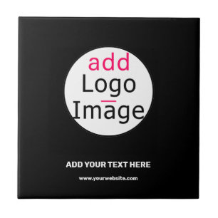 Azulejo De Cerâmica Mínimo de branco preto personalizável para chic co