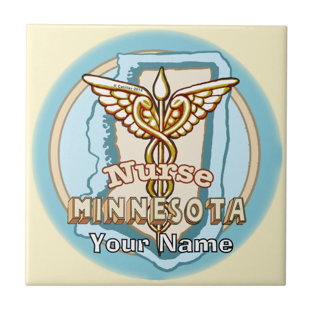 Azulejo De Cerâmica Minnesota Nurse Caduceus Tile (Frente)