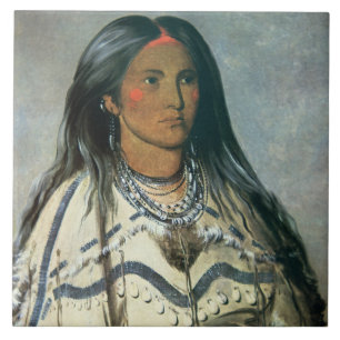 Azulejo De Cerâmica "Mint", uma menina indiana de Mandan, 1832 (o