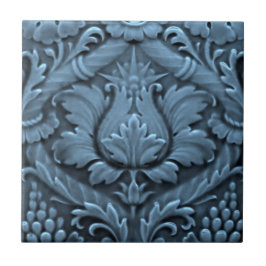 Azulejo De Cerâmica Minton Victorian Faux Alivio Blue Reproduction