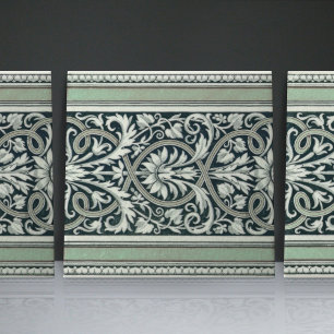 Azulejo De Cerâmica Mintons UK Clássico Padrão Floral Grego Verde