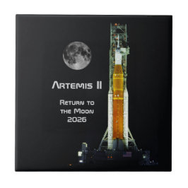 Azulejo De Cerâmica Missão Artemis II na Lua