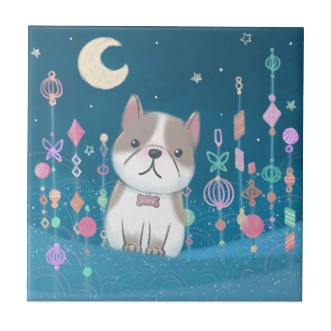Azulejo De Cerâmica Missing You: French Bulldog (Frente)