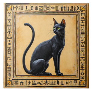 Azulejo De Cerâmica Misterioso gato faraó