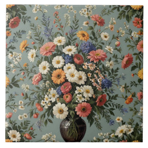 Azulejo De Cerâmica Mistura de flores num vaso