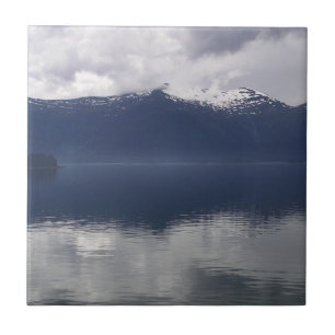 Azulejo De Cerâmica Misty Alaskan Sea in Shades of Blue