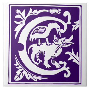 Azulejo De Cerâmica Mítica do século XVI cria Capital Decorativo C