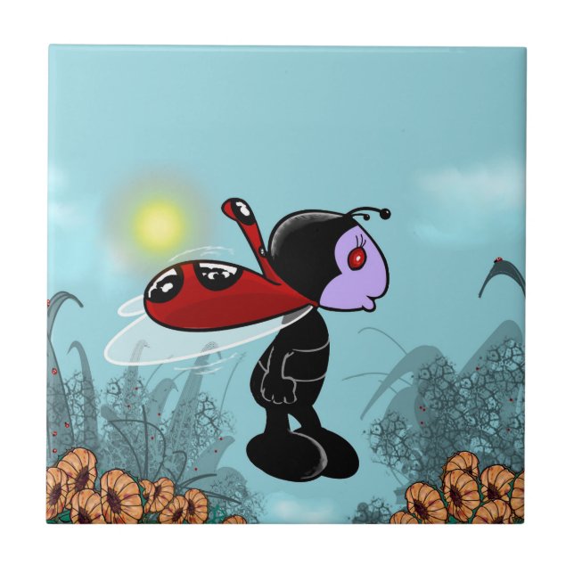 Azulejo De Cerâmica Mizz Ladybug (Frente)
