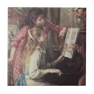 Azulejo De Cerâmica Moças ao Piano por Pierre Renoir