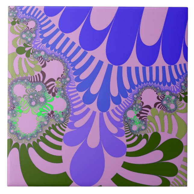 Azulejo De Cerâmica Mod rosa e roxo (Frente)