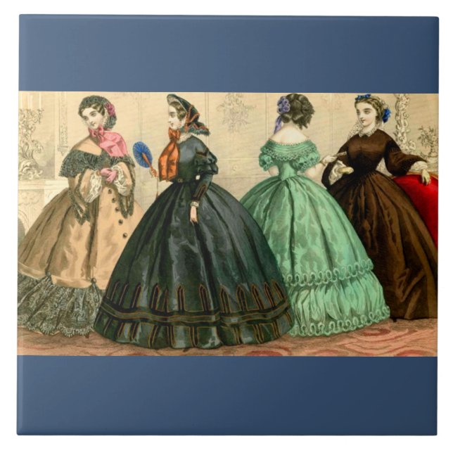 Azulejo De Cerâmica Moda alemã de 1861 (Frente)