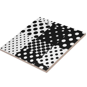Azulejo De Cerâmica Moda Preto e Branco Pontos Estilo Design