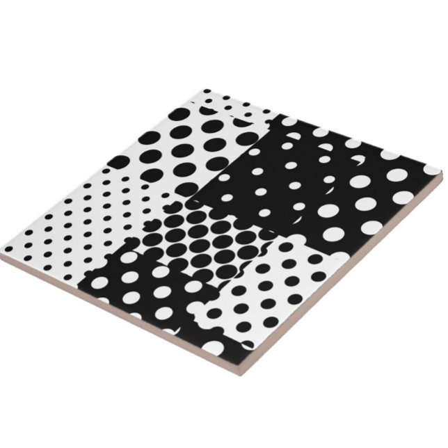 Azulejo De Cerâmica Moda Preto e Branco Pontos Estilo Design  (Criador carregado)