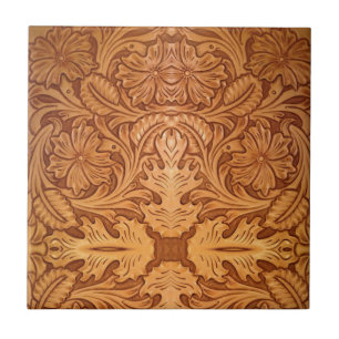 Azulejo De Cerâmica Moda russa marrom do cowboy couro ocidental