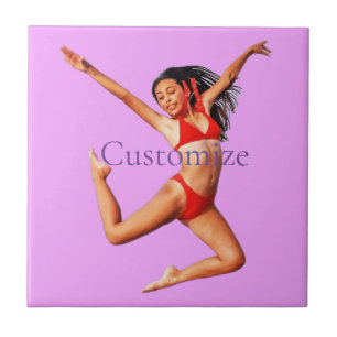 Azulejo De Cerâmica Modelo Bikini Dançando Thunder_Cove