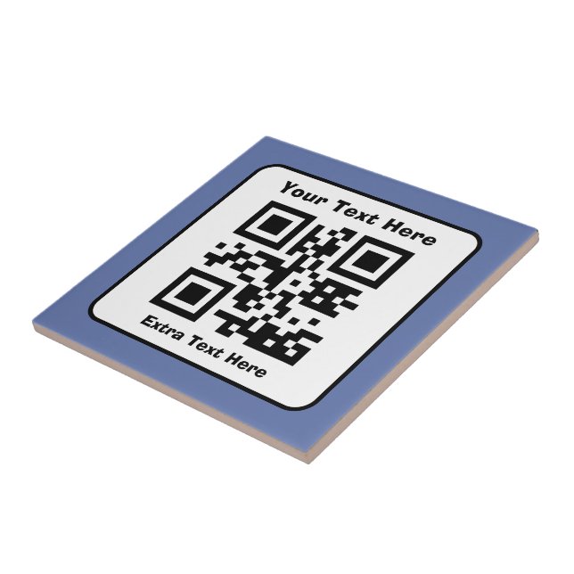 Azulejo De Cerâmica Modelo de Código QR digitalizável com texto editáv (Lateral)
