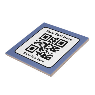 Azulejo De Cerâmica Modelo de código QR scaneável com texto editável