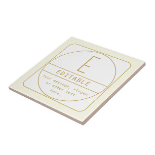 Azulejo De Cerâmica Modelo de design retro-moderno editável dourado e