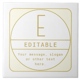 Azulejo De Cerâmica Modelo de design retro-moderno editável dourado e 