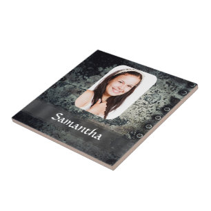 Azulejo De Cerâmica Modelo de foto de metal enferrujado