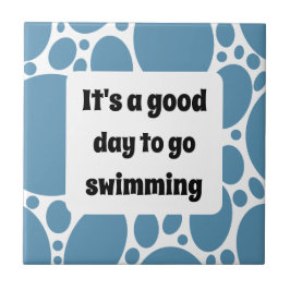 Azulejo De Cerâmica Modelo de texto e padrão azul