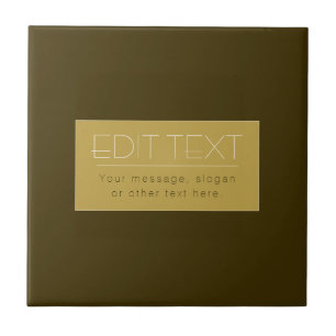 Azulejo De Cerâmica Modelo de texto editável elegante Dourado Vintag