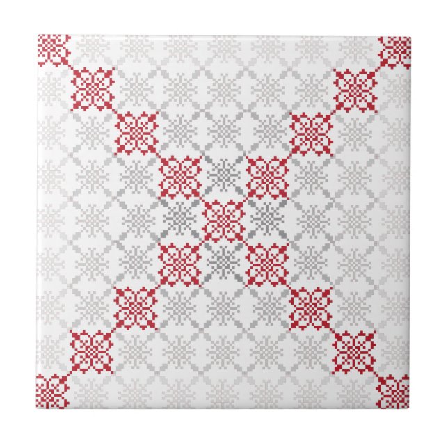 Azulejo De Cerâmica Modelo geométrico II do sinal SUN letão tradiciona (Frente)