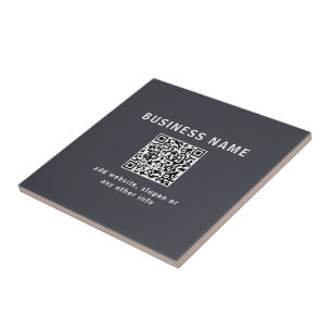 Azulejo De Cerâmica Modelo Simples para o seu código QR   Cinza Escuro