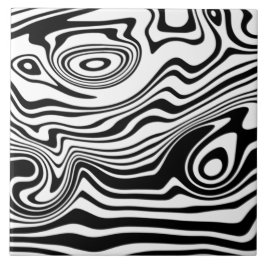 Azulejo De Cerâmica Modern Boho Black and White Pattern Strips Animal
