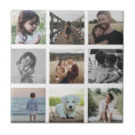 Azulejo De Cerâmica Modern Chic Family Photo Collage Keepsakendy<br><div class="desc">Azulejo de colagem de fotos minimalista simples e moderno em uma grade de fotos amigável do Instagram. Perfeito como um bem-estar familiar,  uma doce memória para a sua bestidade,  ou um dom precioso para os avós.</div>