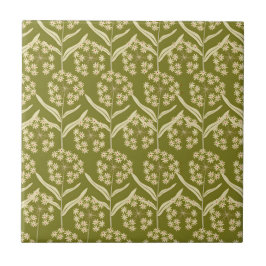 Azulejo De Cerâmica Modern Floral Pattern: White Umbel Flowers