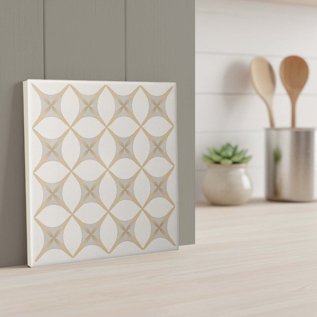 Azulejo De Cerâmica Modern Geometric Abstract Pat#18 Greige ID1192 (Criador carregado)