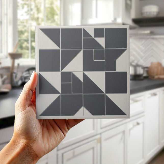 Azulejo De Cerâmica Modern Geometric Abstract Pat#1 Black ID1192 (Criador carregado)