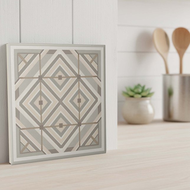 Azulejo De Cerâmica Modern Geometric Abstract Pat#20 Greige ID1192 (Criador carregado)