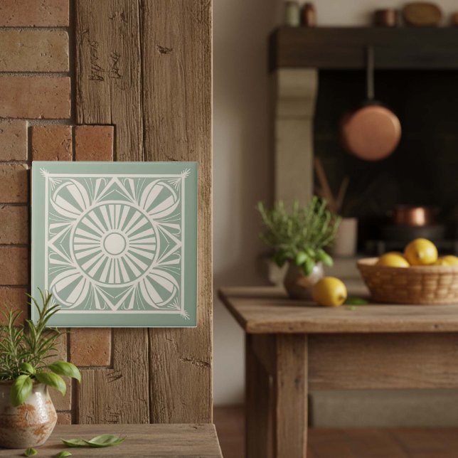 Azulejo De Cerâmica Modern Geometric Abstract Pat#21 Green ID1192 (Criador carregado)