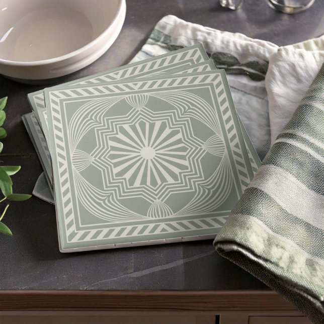 Azulejo De Cerâmica Modern Geometric Abstract Pat#23 Green ID1192 (Criador carregado)