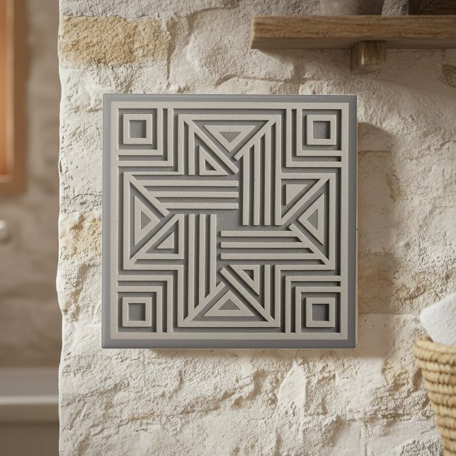 Azulejo De Cerâmica Modern Geometric Abstract Pat#30 Warm Gray ID1192 (Criador carregado)