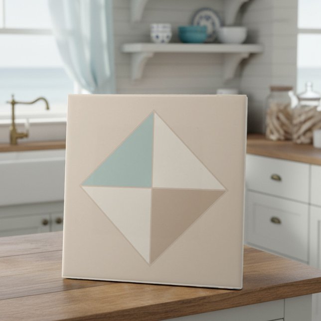 Azulejo De Cerâmica Modern Geometric Abstract Pat#4 Teal ID1192 (Criador carregado)