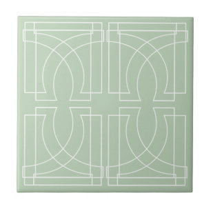 Azulejo De Cerâmica Modern Geométrico Sage Green