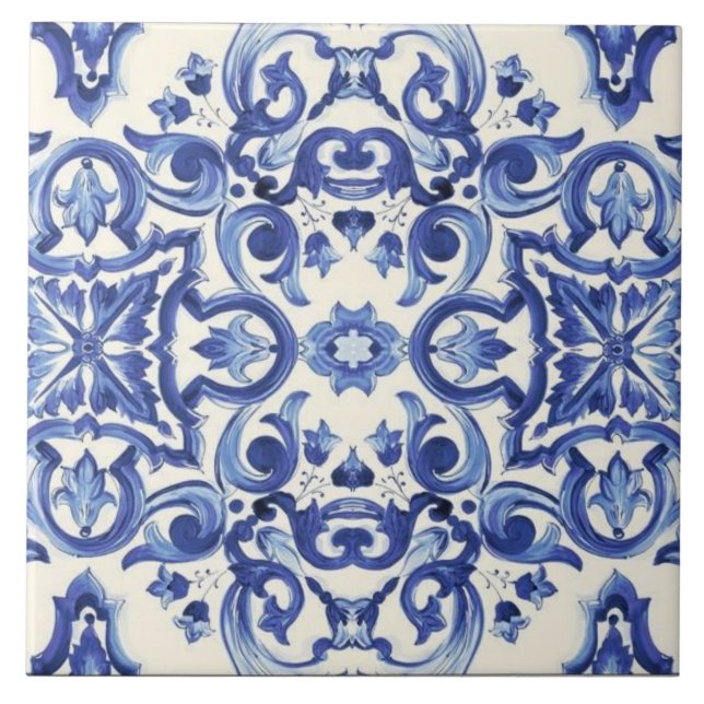 Azulejo De Cerâmica Modern Italian Blue  La Dolce vita  (Frente)