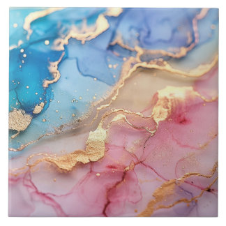 Azulejo De Cerâmica Modern Luxury style pink and gold marble effect 