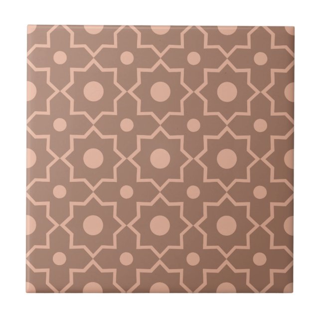 Azulejo De Cerâmica Modern Mocha Mousse Forma Geométrica Rosa Dusty (Frente)