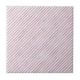 Azulejo De Cerâmica Modern Pink And White Stripes Ceramic Tile