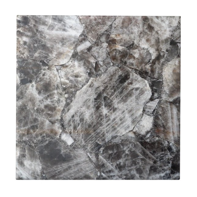 Azulejo De Cerâmica Modern Smokey Quartz Crystal Gemstone Impressão (Frente)