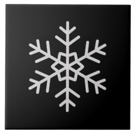 Azulejo De Cerâmica Modern Snowflake Accent Solid Black Tile Art