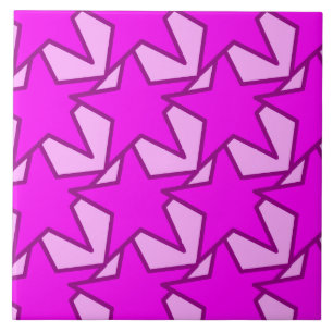 Azulejo De Cerâmica Modern Star Geometric - violeta e rosa