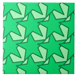 Azulejo De Cerâmica Modern Star Geométrico - esmeralda e verde-menta