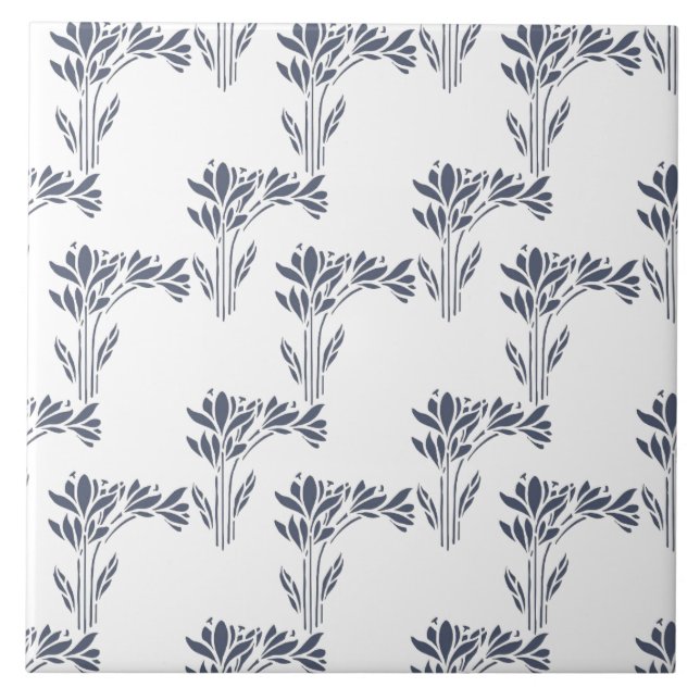 Azulejo De Cerâmica Modern Stylized Foliage Decorative  (Frente)