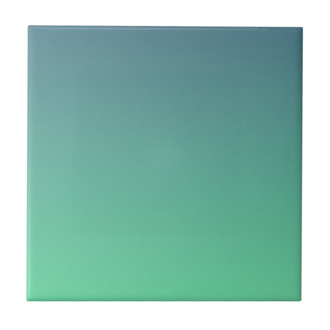 Azulejo De Cerâmica Modern Teal Mint Green Ombre (Frente)